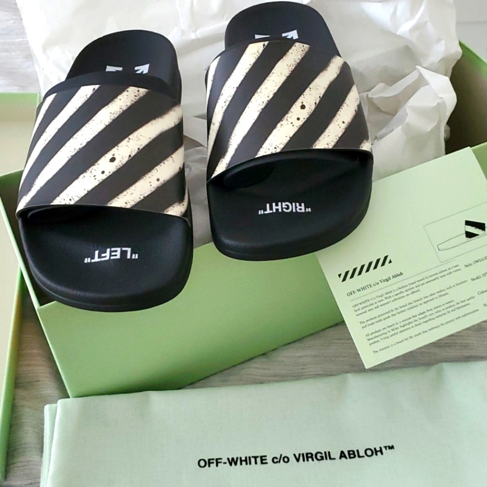SOLD Bnib Virgil Abloh Off-White Pool Slides Sz 37